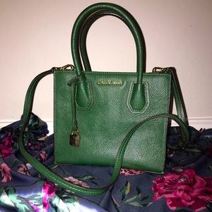 Michael Kors Green Mercer Leather Tote